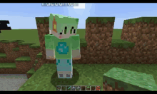 a person in a green shirt with a blue s on it