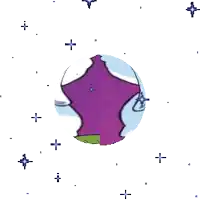 a cartoon drawing of sonic the hedgehog in a circle surrounded by stars