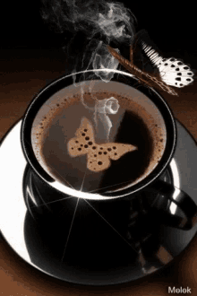 Coffee Butterfly GIF - Coffee Butterfly Smoking GIFs