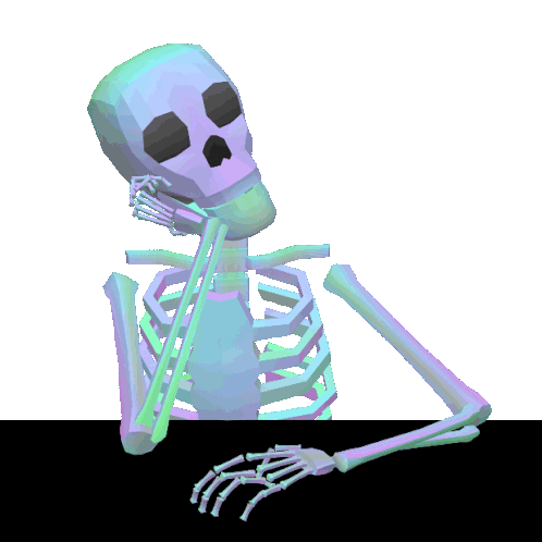 Skeleton Waiting Sticker - Skeleton Waiting Spooki Stickers