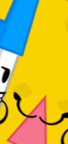 a cartoon drawing of a pen with a lightning bolt on it