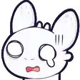 a cartoon drawing of a rabbit with a surprised look on its face .