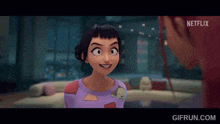 a cartoon girl is talking to another girl with netflix written on the bottom