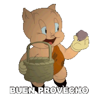 Buen Provecho Porky Sticker - Buen Provecho Porky Looney Tunes Stickers