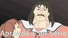 a cartoon of a girl and a man with the words aprenda a ser serio below them