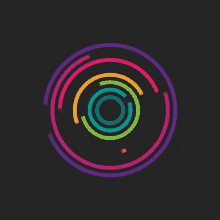 a rainbow colored circle with the letter c in the center