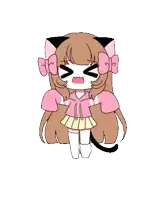 a cartoon of a girl with a cat ear
