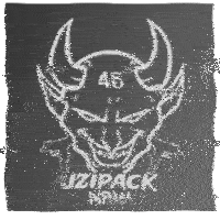 a drawing of a demon with the number 45 on its head
