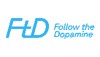a blue logo that says follow the dopamine on it