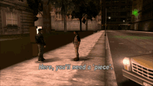 Gtagif Gta One Liners GIF - Gtagif Gta One Liners Here Youll Need A Piece GIFs