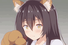 cat girl blush cute anime