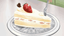 slice cake yum strawberry