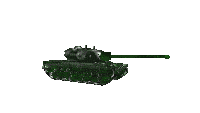 a green tank with the number 50 on the side is moving on a white background