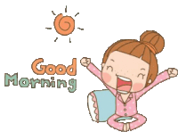 Good Morning Yawn Sticker - Good Morning Yawn Wake Up Stickers