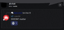 a screenshot of a discord conversation between @ghosted bro hes 12