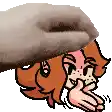 a cartoon of a person with a hat on their head and a hand on their face .