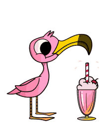 spring break milkshake flamingo cooling down