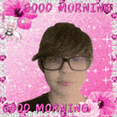 a good morning greeting card with a picture of a boy