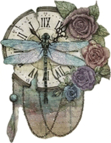 Dragonfly Clock GIF
