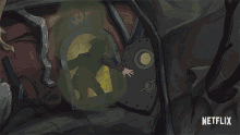 a cartoon of a man in a tunnel with a netflix logo on the bottom right