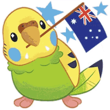 bird aussie australia flag parrot