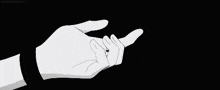 a couple of hands are holding each other in a black and white drawing .