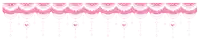 a pixel art of a pink and white lace border