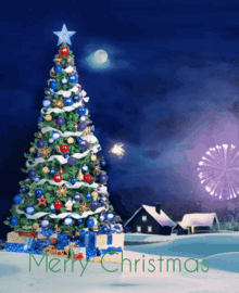 Merry Christmas Christmas Tree GIF - Merry Christmas Christmas Tree Fireworks GIFs