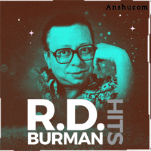 an advertisement for r.d. burman 's hits shows a man with glasses