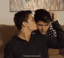 cute gay couple goals kiss sweet