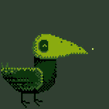 Green Bird Pixel GIF