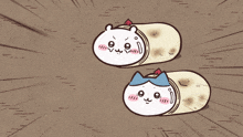 a cartoon drawing of two cats laying on a blanket