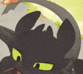 a toothless from how to train your dragon is looking at something