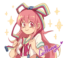 a drawing of a girl with the name gilliany on the bottom right
