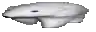 a black and white image of a polar bear 's head with a hole in the middle .