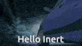 a car is driving down a road at night with the words hello inert written on the bottom