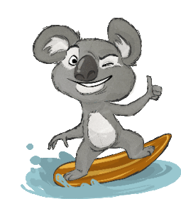 Hangouts Koala Sticker - Hangouts Koala Surfing Stickers