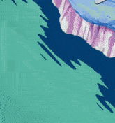 a cartoon drawing of a person 's foot in the water