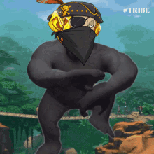 a cartoon of a gorilla wearing a pirate hat and mask