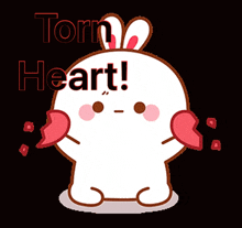 Torn Heart Bunny GIF