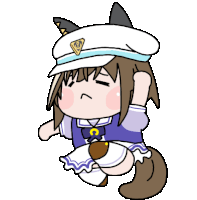 a cartoon drawing of a girl wearing a sailor outfit and a hat
