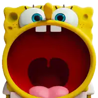 a spongebob squarepants cartoon character with his mouth wide open