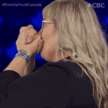 Clasping Hands Together Vanessa GIF - Clasping Hands Together Vanessa Family Feud Canada GIFs