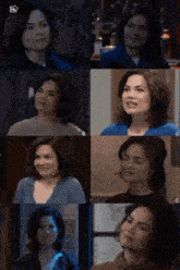 a collage of pictures of a woman with different facial expressions .