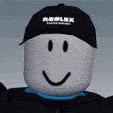 a roblox character with a black hat on