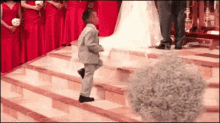 Ring Bearer High Fives Priest GIF - Church Wedding High Five GIFs