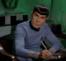 Writing Spock GIF - Writing Spock GIFs