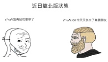 a drawing of a man with a beard is next to a drawing of another man with a beard