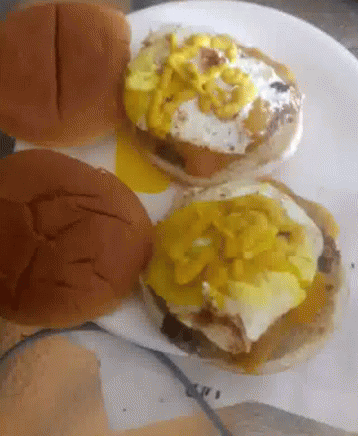 cheesy burger with egg gif