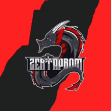 a red and black logo with a dragon and the word pertoprom on it
